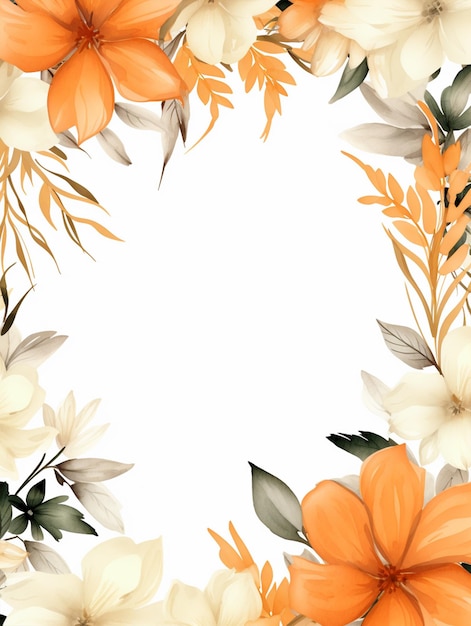 Flores ornamentais de fundo vintage laranja