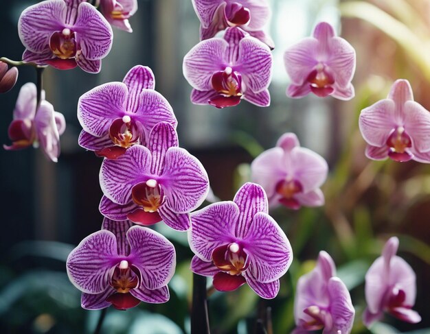 Foto las flores de las orquídeas phalaenopsis