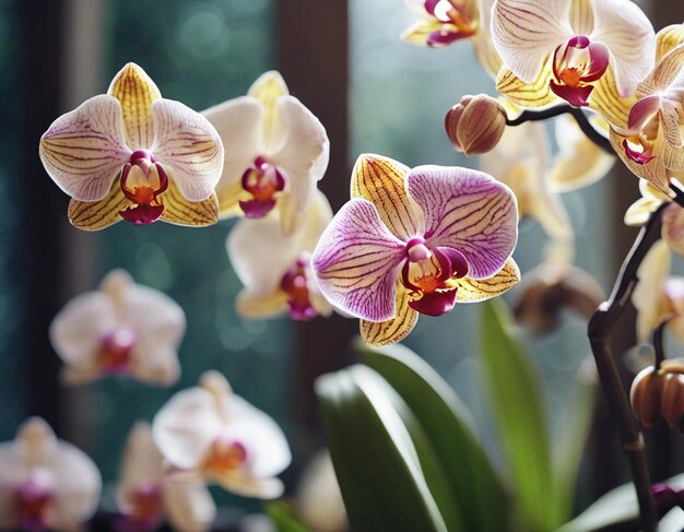 Foto las flores de las orquídeas phalaenopsis