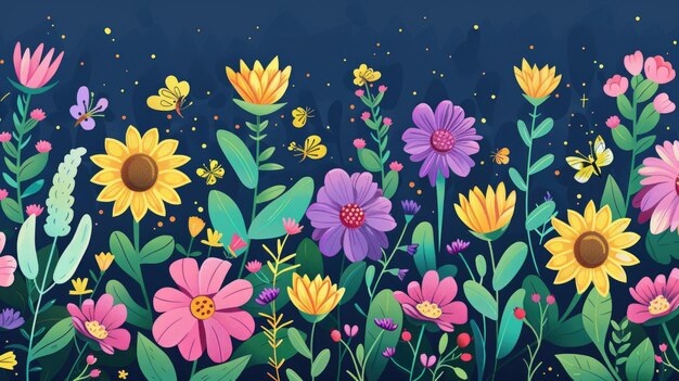 Las flores en pantalla completa, las ilustraciones, los patrones de fondo.