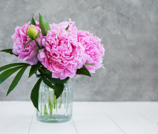 Flores de peonía rosa