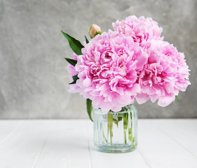 Flores de peonía rosa