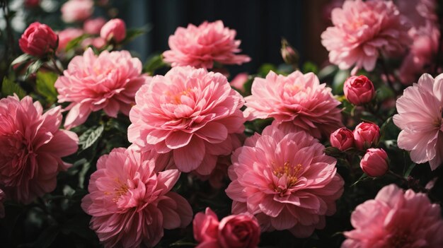 flores peonías rosadas rosas de fondo