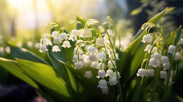 Flores perfumadas de maio Experimente o fascínio encantador da Convallaria majalis enquanto adorna a paisagem da primavera