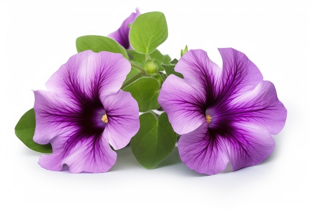 flores de petunia aisladas sobre un fondo blanco