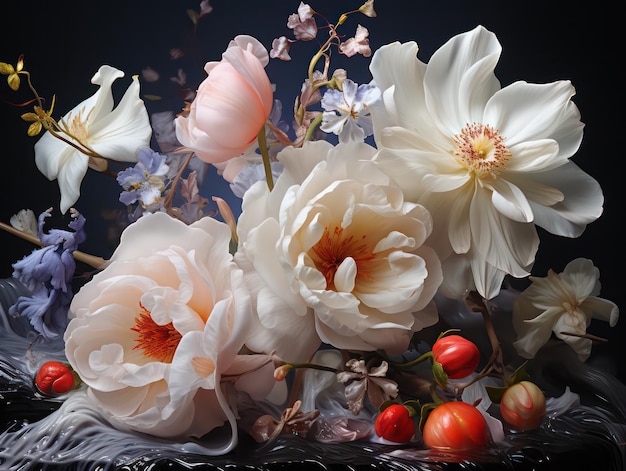 flores pintadas digitalmente