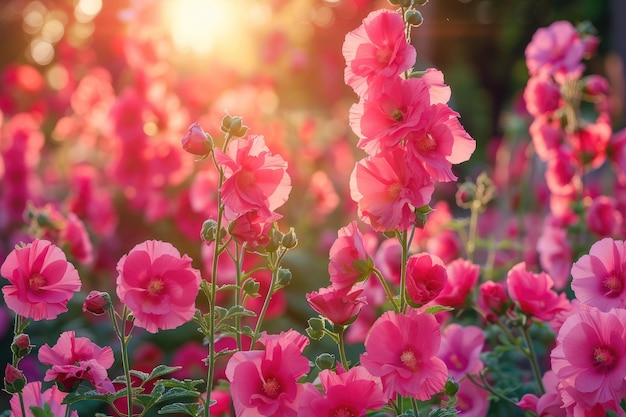 las flores de una planta matinal en el sol de primavera fotografía profesional