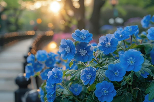 las flores de una planta matinal en el sol de primavera fotografía profesional