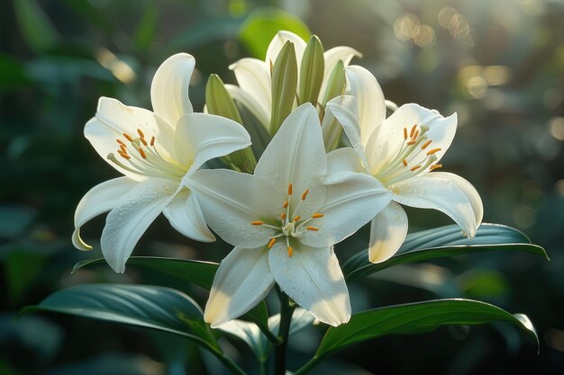 las flores de una planta matinal en el sol de primavera fotografía profesional