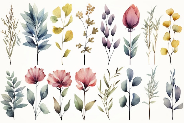 Flores y plantas por el artista