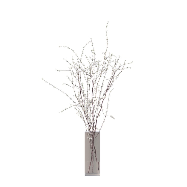 flores y plantas decorativas para el interior, aisladas sobre fondo blanco, ilustración 3D, cg re