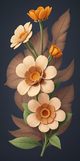 flores prensadas con patrón regular flores obras de arte gráficas