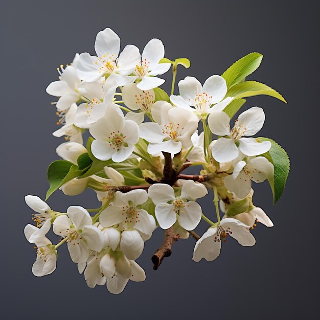 Las flores de primavera florecen en un manzano blanco