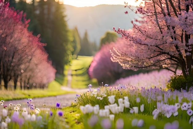 Flores de primavera en las montañas