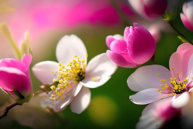 flores de primavera primer plano macro corto un hermoso fondo de pantalla de flor de cerezo