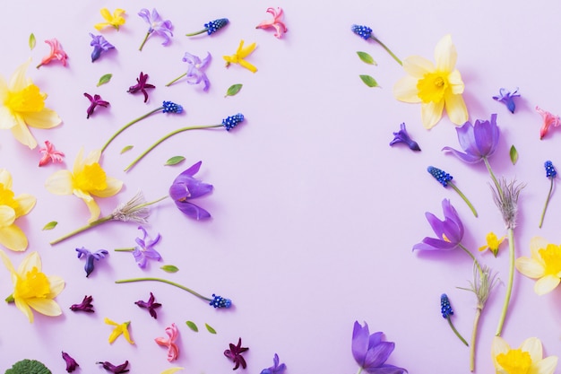 Flores de primavera sobre papel