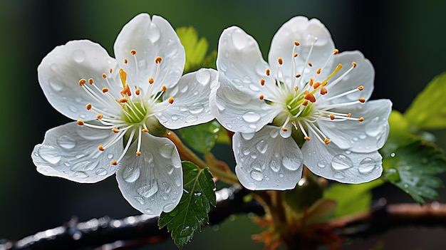 Flores de primavera tejidas en el ambiente del bosque lluvioso