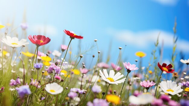 Flores de primavera y verano de fondo