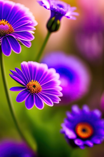 Flores púrpuras brillantes
