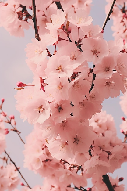 flores rosadas en el cielo