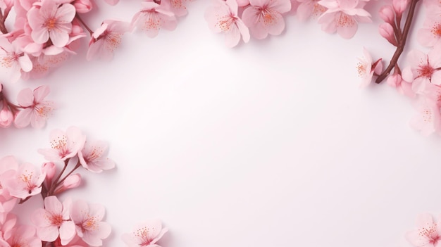 flores rosadas en un fondo rosado florecimiento de primavera flores de melocotón rosado en un fondo de color sólido Vale