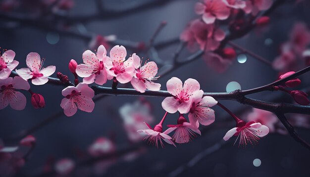 Foto flores rosadas en un pétalo de flor