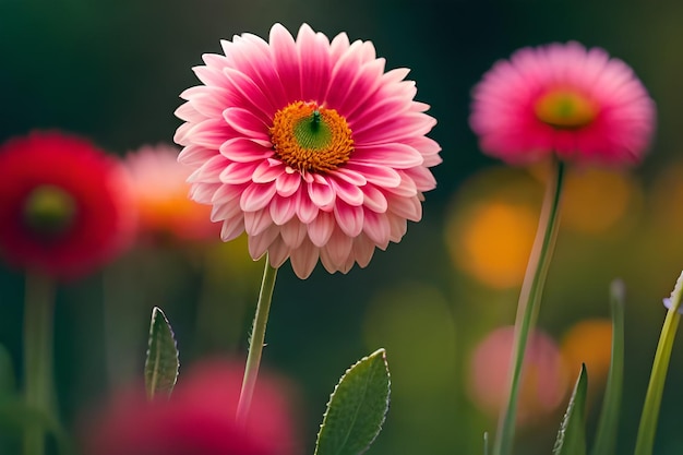 flores rosas y blancas en un jardín