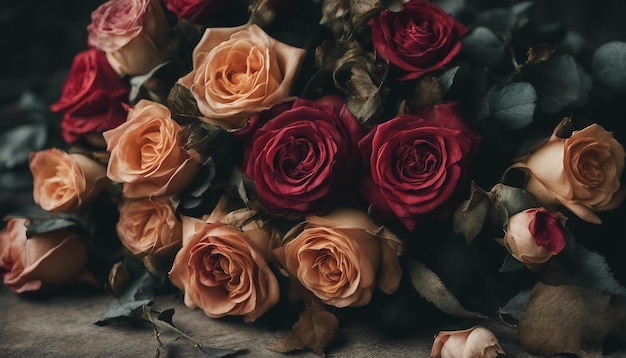 Las flores de rosas rústicas blancas y rosadas en primer plano