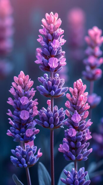 Flores roxas pétalas de lavanda em close-up Flores em flor um símbolo da primavera nova vida