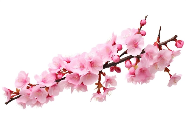 Las flores de Sakura, las flores de cerezas silvestres del Himalaya en una rama de IA generativa