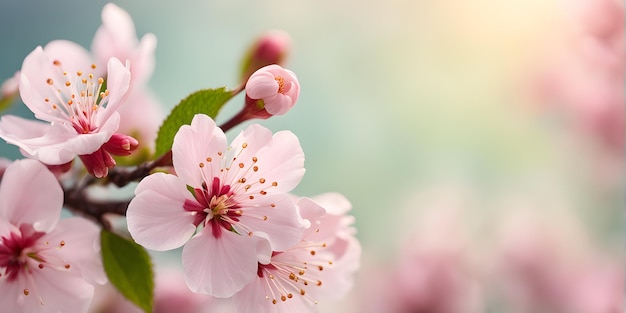 Las flores de sakura, las flores de cerezo, el primer plano, el enfoque selectivo, el manantial.