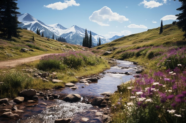 flores silvestres alpinas altas AI generative