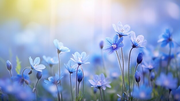 Flores silvestres azules en la naturaleza Belleza al aire libre