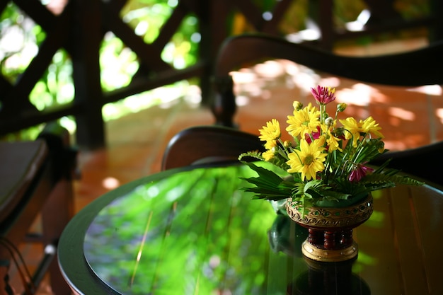 Flores sobre a mesa