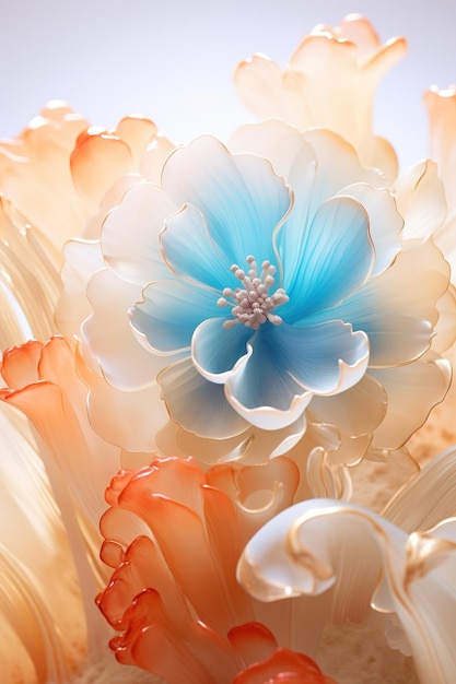 Flores tranquilas de serenidade vítrea em design brilhante deslumbrante