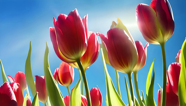 Flores de tulipán rojo