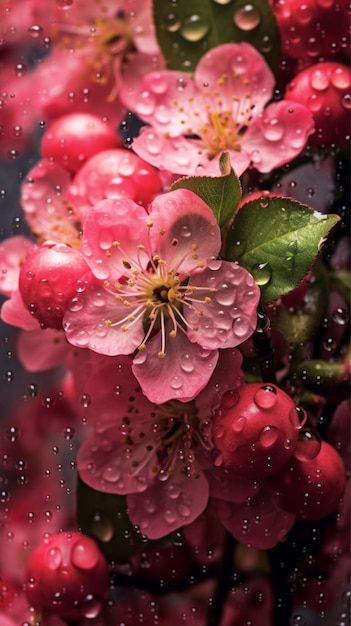 Flores úmidas coleção de tendência beleza brilhante gota de chuva adornada flores de orvalho