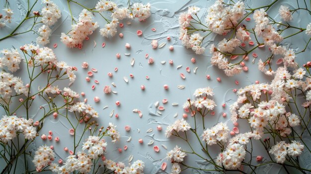 Flores variadas dispostas na mesa