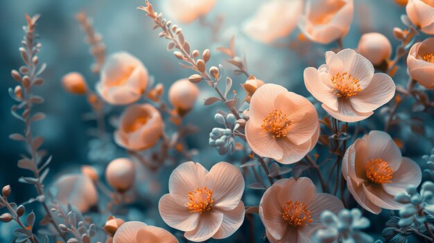 Foto flores variadas dispuestas en una mesa