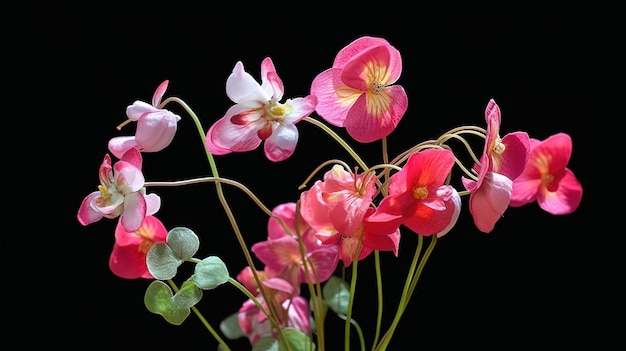 Las flores de la vejiga campión de color brillante generativo ai