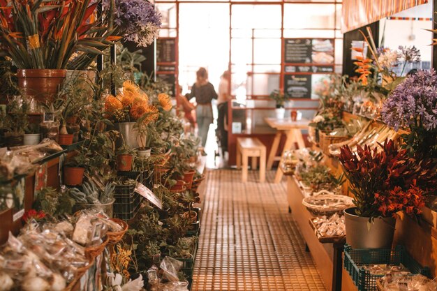 Flores para la venta en la tienda