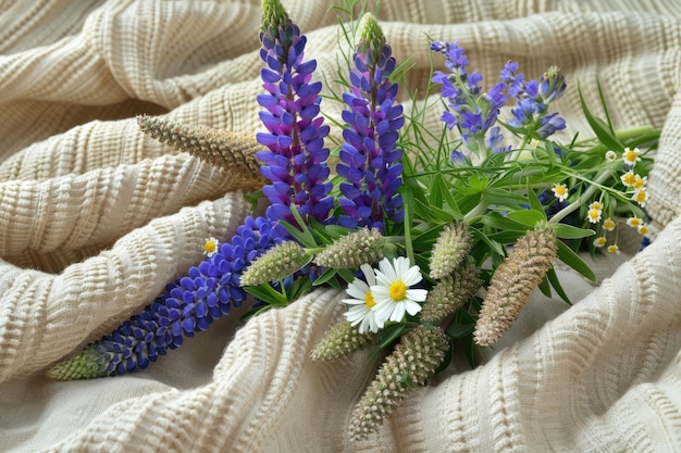 flores de verano en tela de algodón para la fotografía profesional de fondo