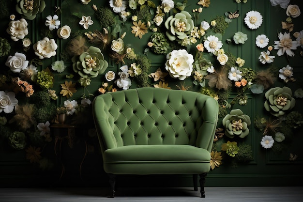 Flores Verdes Fundo NUptialWedding Background Tema Verde