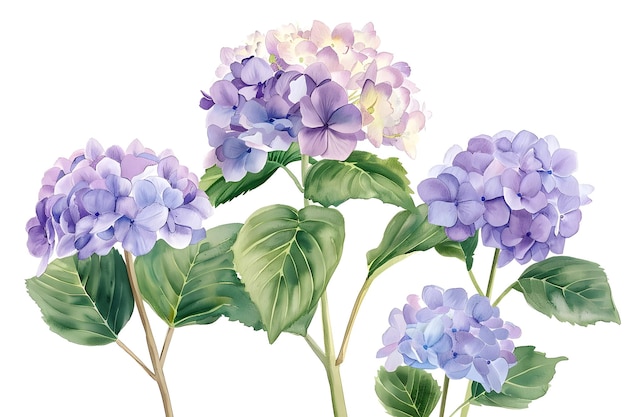 Flores vibrantes de hortênsia em tons pastel suaves