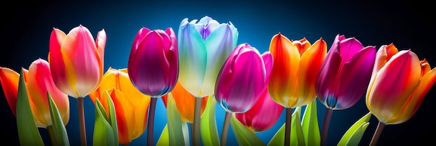 Flores vibrantes de tulipas flores frescas