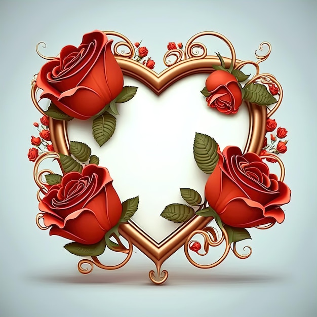 Flores vintage em forma de coração floral dia dos namorados