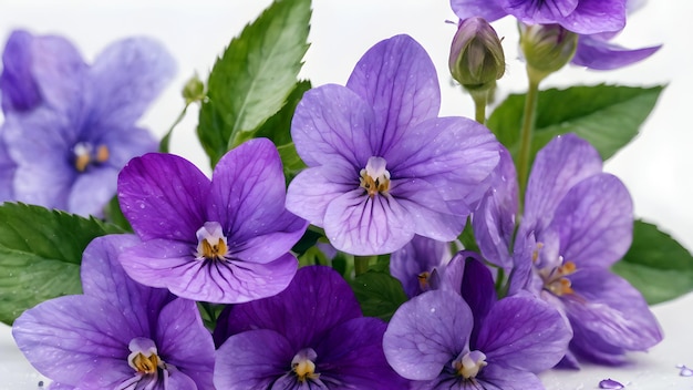 Foto flores violetas delicadas pintadas con acuarela pintura acuarela fondo floral