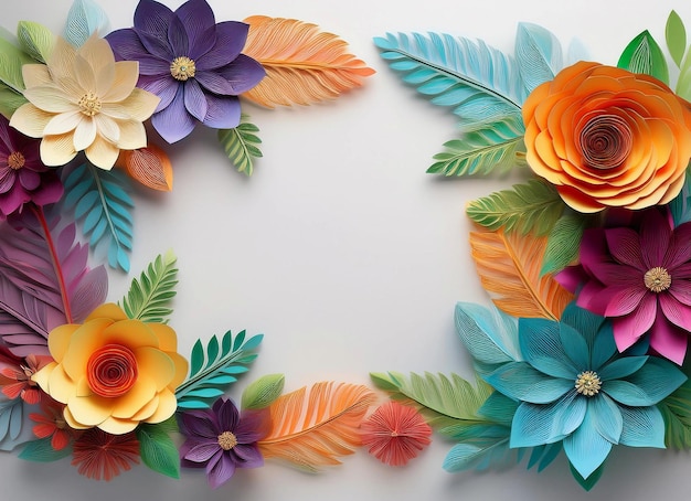 Las flores de la vista superior con espacio de copia