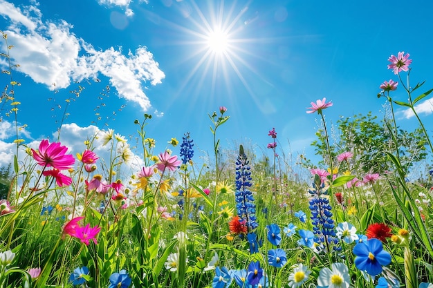 Flores voando Uma sinfonia de primavera de borboletas Flores e mais em ilustrações