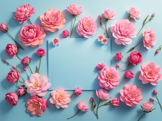 Floresce em harmonia Composição de flores com flores rosa e brancas em Pastel